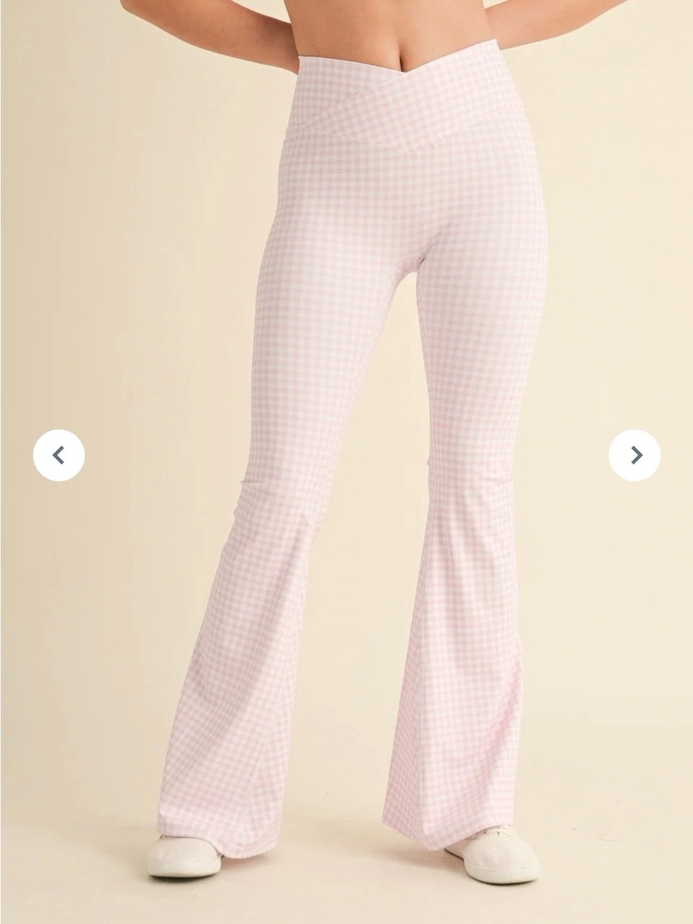 🆕💖Pink Gingham Flared Leggings